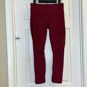 Lululemon High Rise Run With The Sun Tight Leggings in Rosewood Size 6